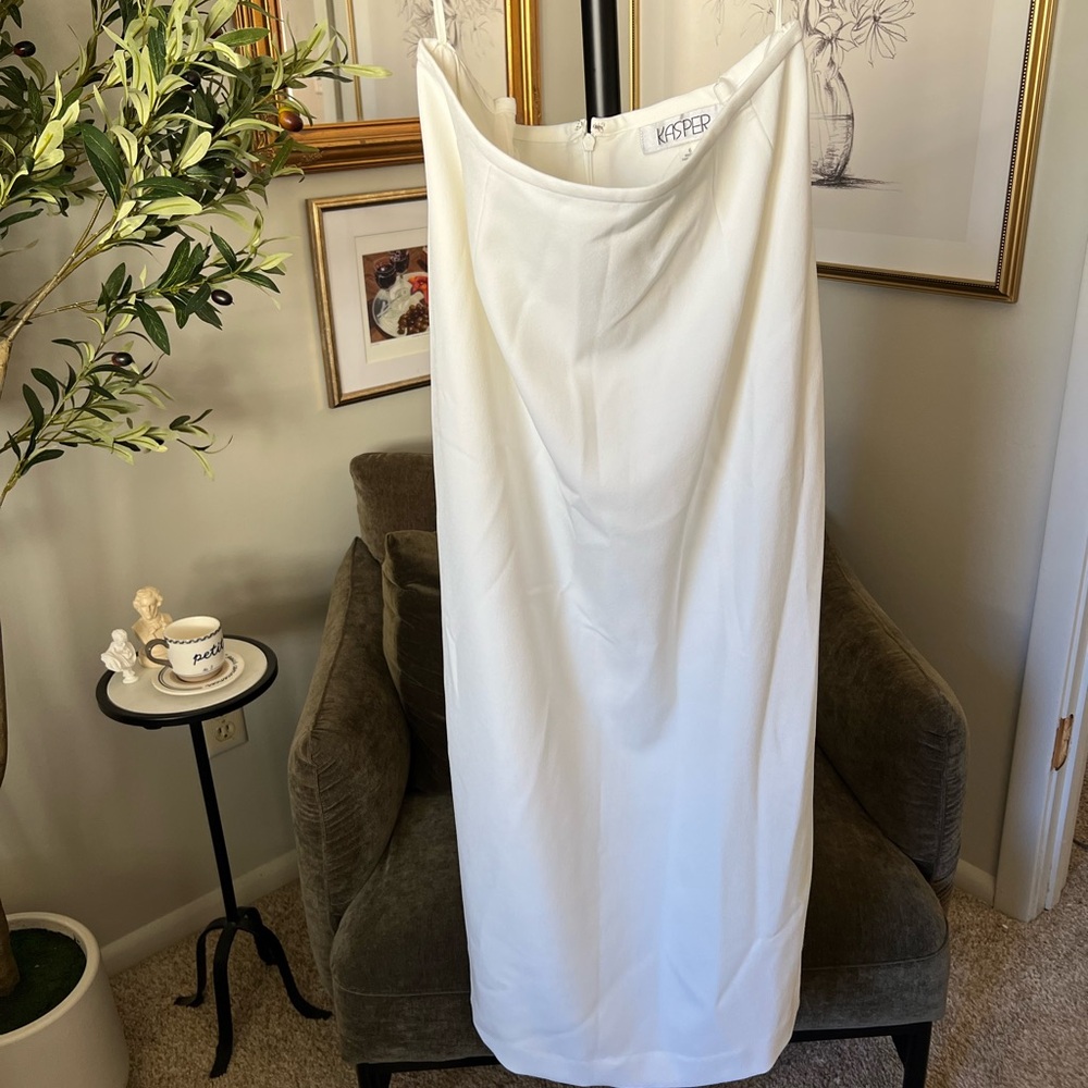 KASPER York Midi Skirt in Off White